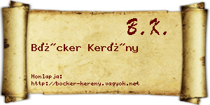 Böcker Kerény névjegykártya